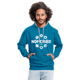 Nordsee Symbole - Männer Kontrast-Hoodie - Pfauenblau/Grau meliert