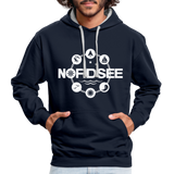 Nordsee Symbole - Männer Kontrast-Hoodie - Navy/Grau meliert