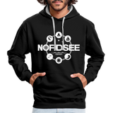 Nordsee Symbole - Männer Kontrast-Hoodie - Schwarz/Grau meliert