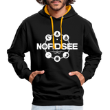 Nordsee Symbole - Männer Kontrast-Hoodie - Schwarz/Gold