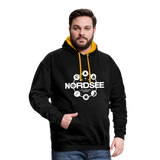 Nordsee Symbole - Männer Kontrast-Hoodie - Schwarz/Gold