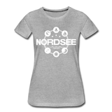 Nordsee Symbole - Frauen Premium T-Shirt - Grau meliert