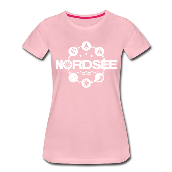 Nordsee Symbole - Frauen Premium T-Shirt - Hellrosa