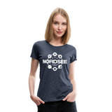 Nordsee Symbole - Frauen Premium T-Shirt - Blau meliert