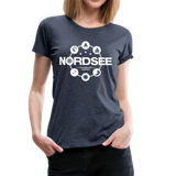 Nordsee Symbole - Frauen Premium T-Shirt - Blau meliert