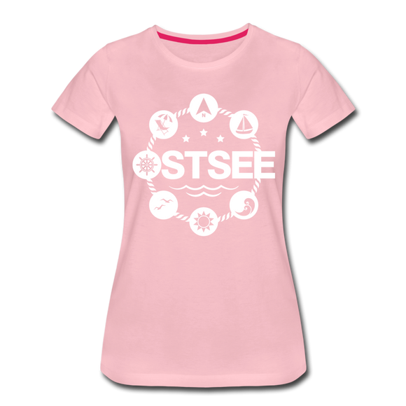 Ostsee Symbole - Frauen Premium T-Shirt - Hellrosa