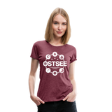 Ostsee Symbole - Frauen Premium T-Shirt - Bordeauxrot meliert