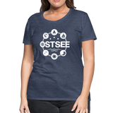 Ostsee Symbole - Frauen Premium T-Shirt - Blau meliert