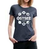 Ostsee Symbole - Frauen Premium T-Shirt - Blau meliert