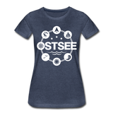 Ostsee Symbole - Frauen Premium T-Shirt - Blau meliert