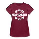 Nordsee Symbole - Frauen Oversize T-Shirt - Bordeaux