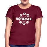 Nordsee Symbole - Frauen Oversize T-Shirt - Bordeaux