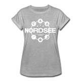 Nordsee Symbole - Frauen Oversize T-Shirt - Grau meliert