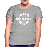 Nordsee Symbole - Frauen Oversize T-Shirt - Grau meliert