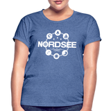 Nordsee Symbole - Frauen Oversize T-Shirt - Denim meliert