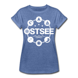 Ostsee Symbole - Frauen Oversize T-Shirt - Denim meliert