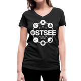 Ostsee Symbole - Frauen Bio-T-Shirt mit V-Ausschnitt von Stanley & Stella - Schwarz