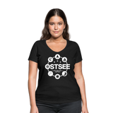 Ostsee Symbole - Frauen Bio-T-Shirt mit V-Ausschnitt von Stanley & Stella - Schwarz