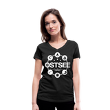 Ostsee Symbole - Frauen Bio-T-Shirt mit V-Ausschnitt von Stanley & Stella - Schwarz