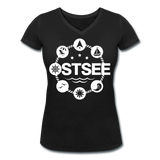 Ostsee Symbole - Frauen Bio-T-Shirt mit V-Ausschnitt von Stanley & Stella - Schwarz