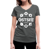 Ostsee Symbole - Frauen Bio-T-Shirt mit V-Ausschnitt von Stanley & Stella - Anthrazit