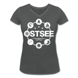 Ostsee Symbole - Frauen Bio-T-Shirt mit V-Ausschnitt von Stanley & Stella - Anthrazit