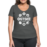 Ostsee Symbole - Frauen Bio-T-Shirt mit V-Ausschnitt von Stanley & Stella - Anthrazit