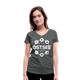 Ostsee Symbole - Frauen Bio-T-Shirt mit V-Ausschnitt von Stanley & Stella - Anthrazit