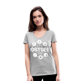 Ostsee Symbole - Frauen Bio-T-Shirt mit V-Ausschnitt von Stanley & Stella - Grau meliert