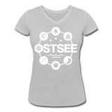 Ostsee Symbole - Frauen Bio-T-Shirt mit V-Ausschnitt von Stanley & Stella - Grau meliert