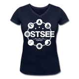 Ostsee Symbole - Frauen Bio-T-Shirt mit V-Ausschnitt von Stanley & Stella - Navy