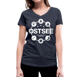 Ostsee Symbole - Frauen Bio-T-Shirt mit V-Ausschnitt von Stanley & Stella - Navy