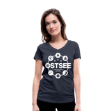 Ostsee Symbole - Frauen Bio-T-Shirt mit V-Ausschnitt von Stanley & Stella - Navy