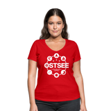 Ostsee Symbole - Frauen Bio-T-Shirt mit V-Ausschnitt von Stanley & Stella - Rot