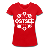 Ostsee Symbole - Frauen Bio-T-Shirt mit V-Ausschnitt von Stanley & Stella - Rot