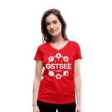 Ostsee Symbole - Frauen Bio-T-Shirt mit V-Ausschnitt von Stanley & Stella - Rot