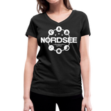 Nordsee Symbole - Frauen Bio-T-Shirt mit V-Ausschnitt von Stanley & Stella - Schwarz