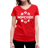 Nordsee Symbole - Frauen Bio-T-Shirt mit V-Ausschnitt von Stanley & Stella - Rot