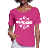 Nordsee Symbole - Frauen T-Shirt mit Fledermausärmeln von Bella + Canvas - Fuchsiarot