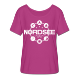 Nordsee Symbole - Frauen T-Shirt mit Fledermausärmeln von Bella + Canvas - Fuchsiarot