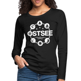 Ostsee Symbole - Frauen Premium Langarmshirt - Schwarz