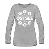 Ostsee Symbole - Frauen Premium Langarmshirt - Grau meliert