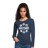 Ostsee Symbole - Frauen Premium Langarmshirt - Navy