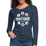 Ostsee Symbole - Frauen Premium Langarmshirt - Navy