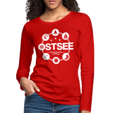 Ostsee Symbole - Frauen Premium Langarmshirt - Rot