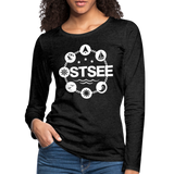 Ostsee Symbole - Frauen Premium Langarmshirt - Anthrazit