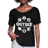 Ostsee Symbole - Frauen T-Shirt mit Fledermausärmeln von Bella + Canvas - Schwarz