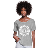 Ostsee Symbole - Frauen T-Shirt mit Fledermausärmeln von Bella + Canvas - Grau meliert