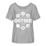 Ostsee Symbole - Frauen T-Shirt mit Fledermausärmeln von Bella + Canvas - Grau meliert