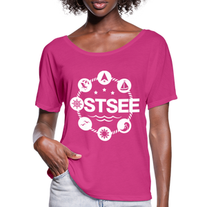 Ostsee Symbole - Frauen T-Shirt mit Fledermausärmeln von Bella + Canvas - Anthrazit